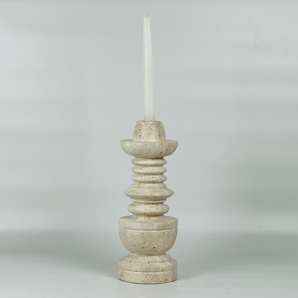 Rings of Hope Travertine Candle Stand