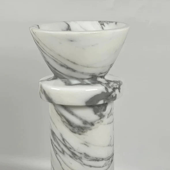 Torch Bearer Marble Candle Stand