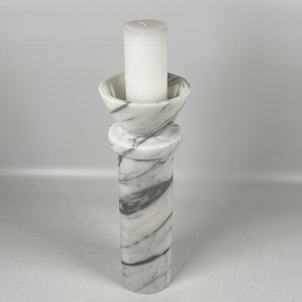 Torch Bearer Marble Candle Stand