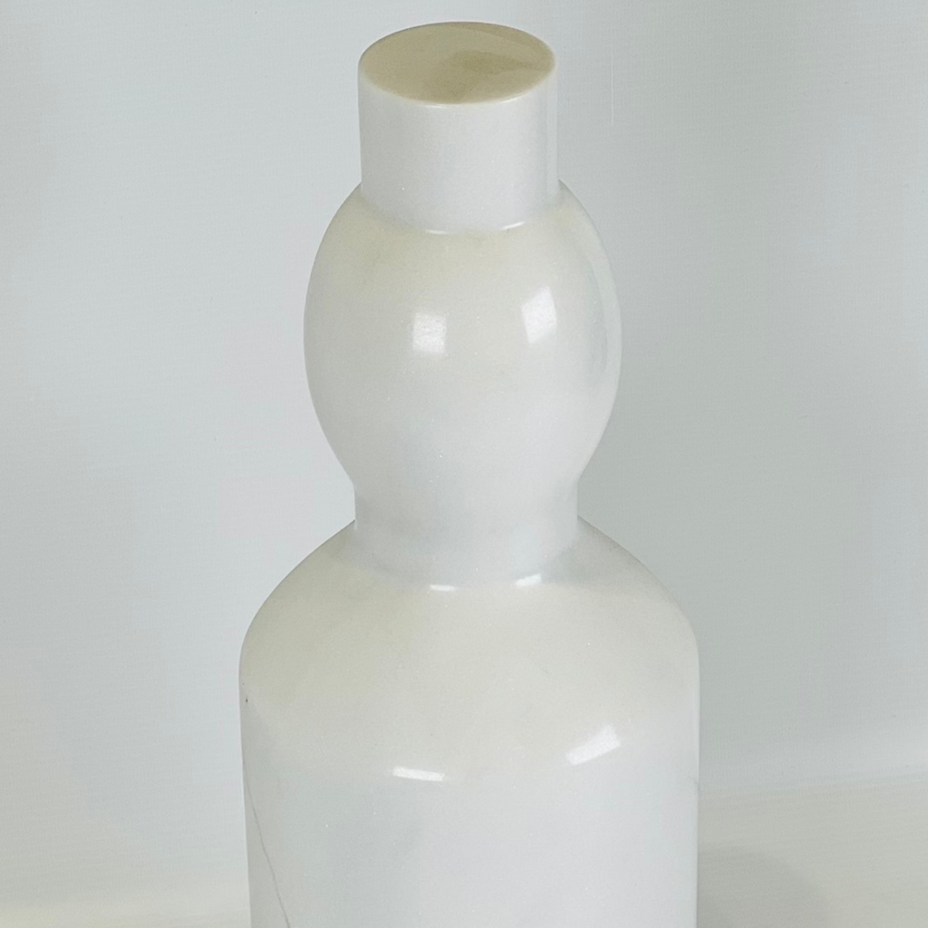 Bulb Neck White Marble Decor Bottle Candle Stand