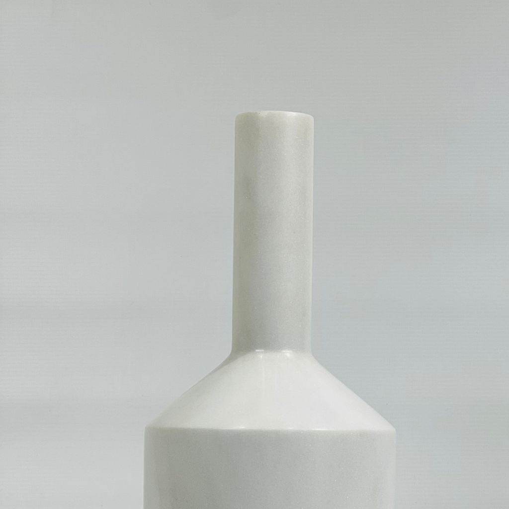 Long Neck White Marble Bottle Candle Stand