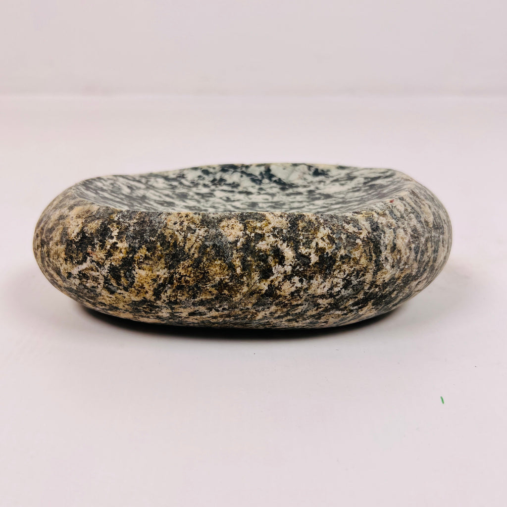 Riverstone Black and White Blotched Soap Dish