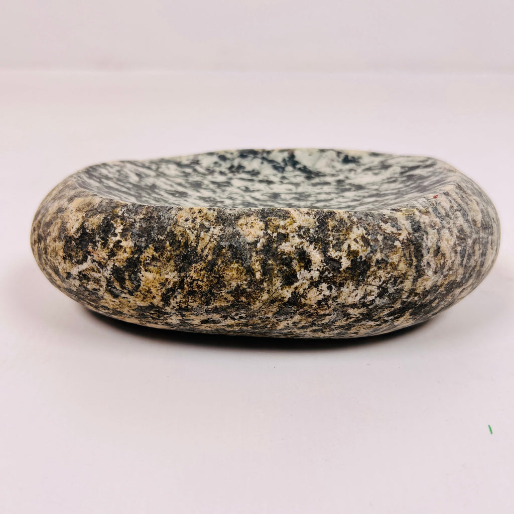 Riverstone Black and White Blotched Soap Dish