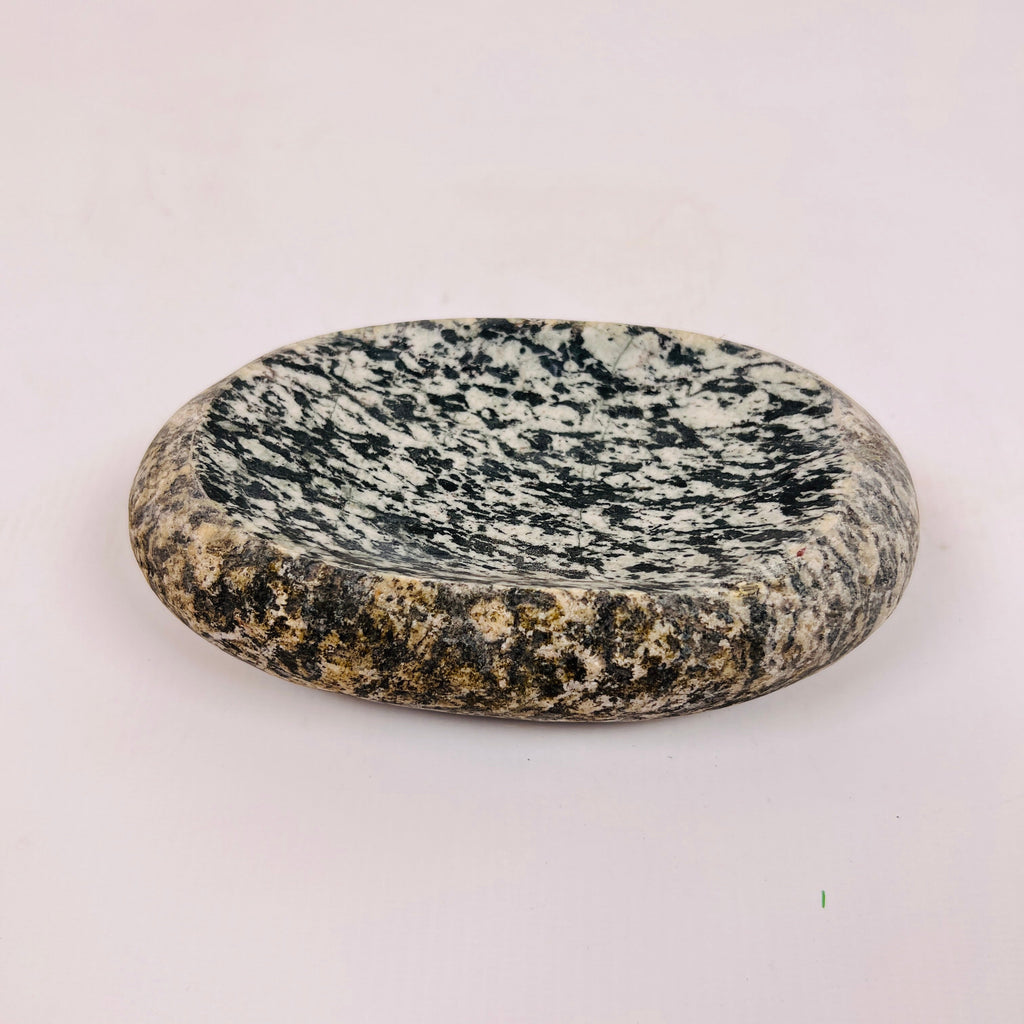 Riverstone Black and White Blotched Soap Dish