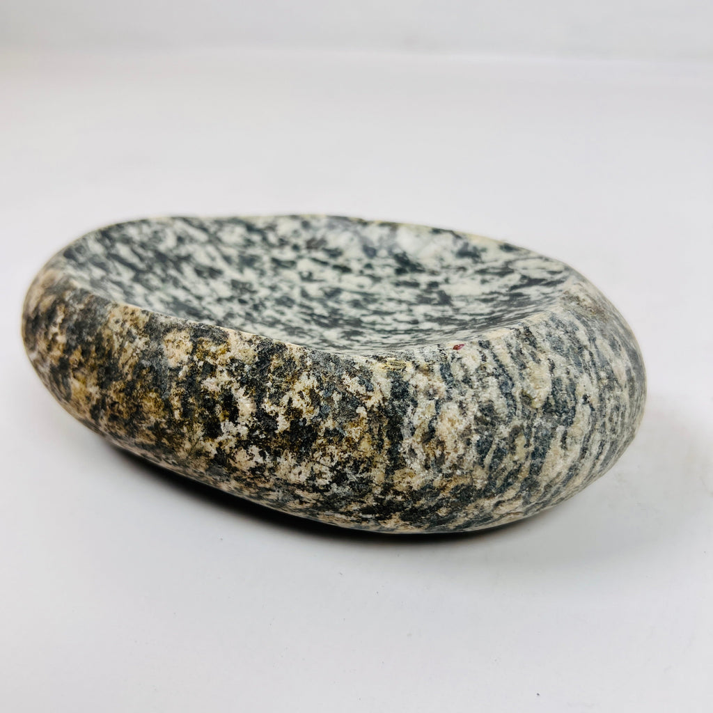 Riverstone Black and White Blotched Soap Dish