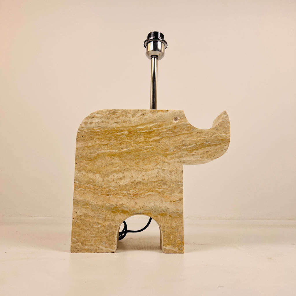 Rhino Travertine Table Lamp