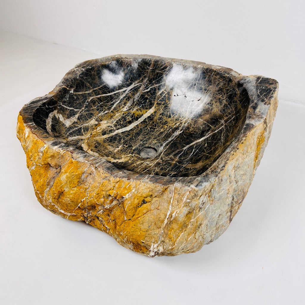 Honey Dipped River Stone Sink