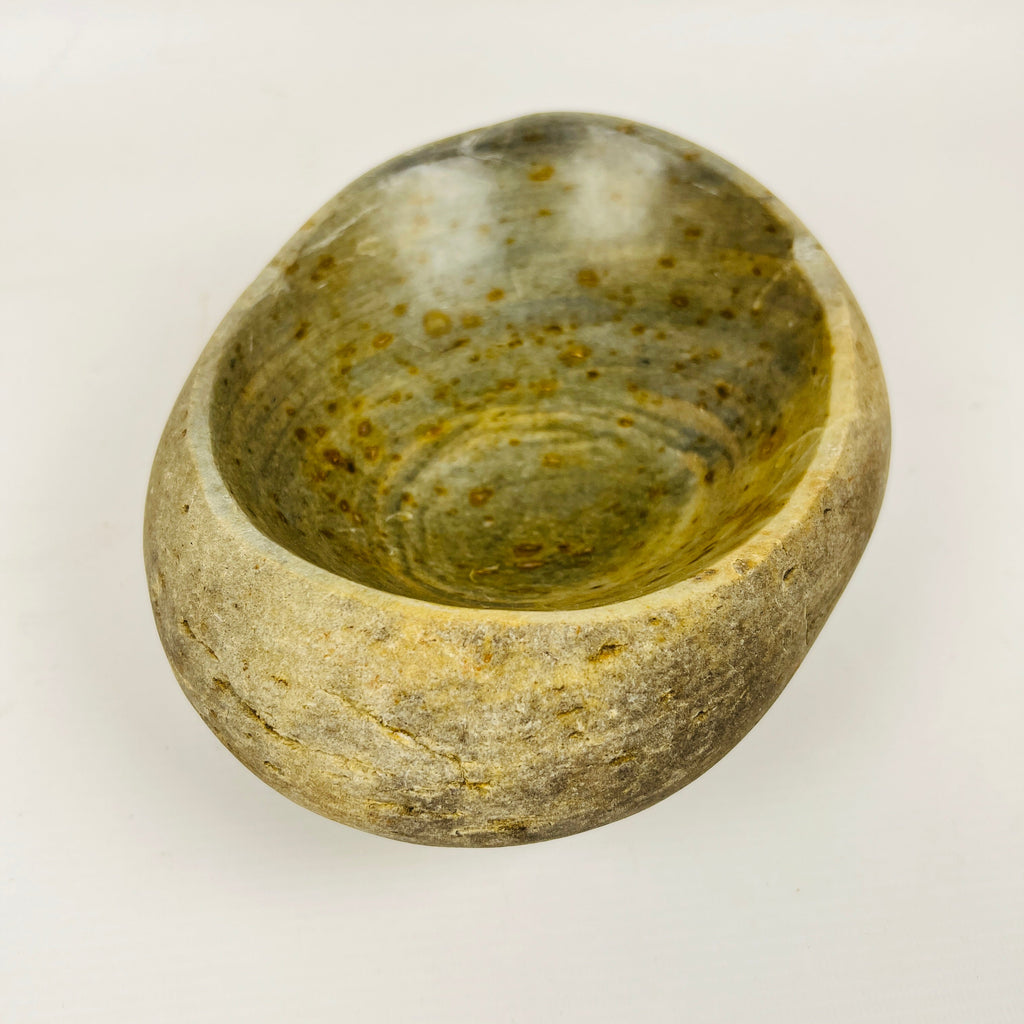 Dull Mustard Spiral Bowl