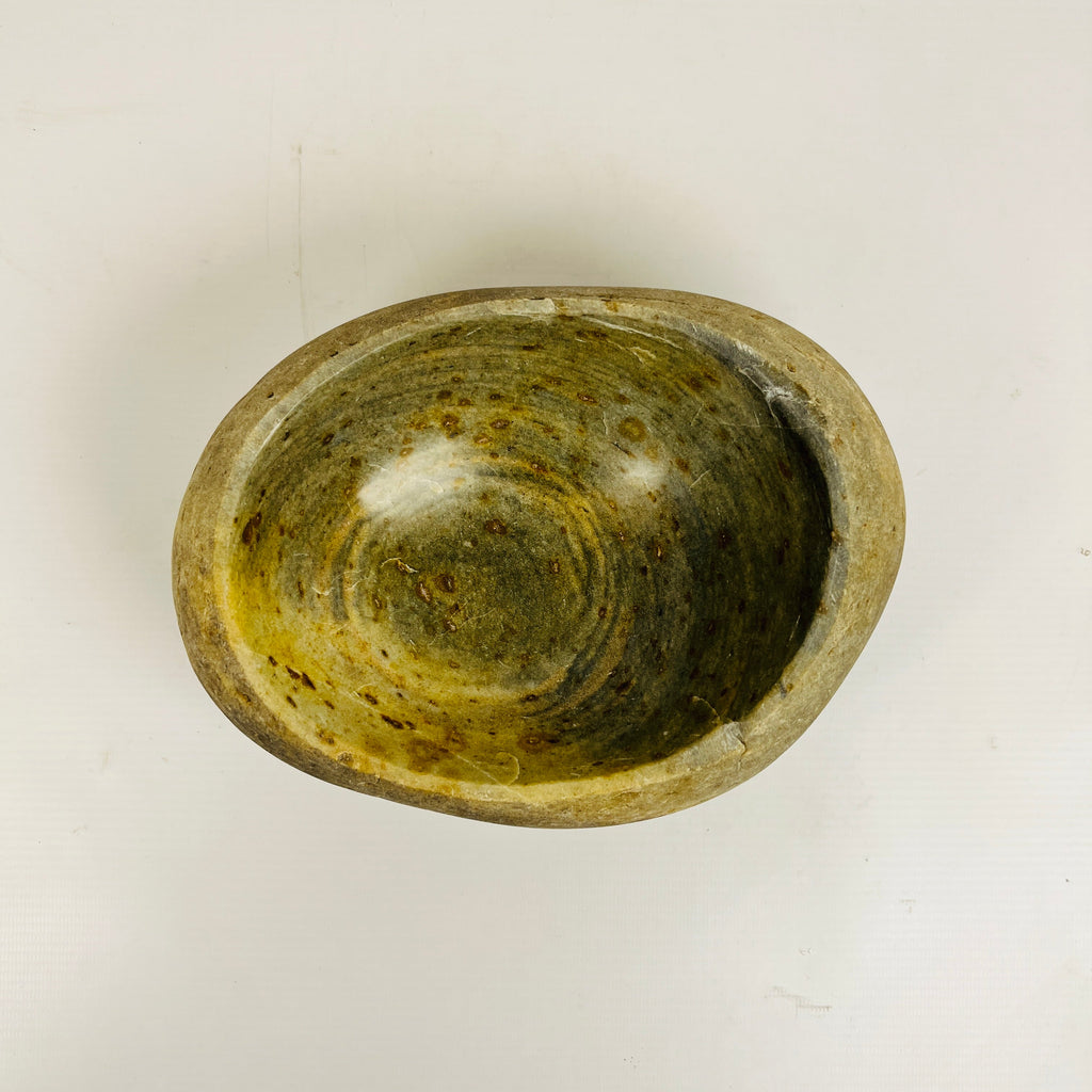 Dull Mustard Spiral Bowl