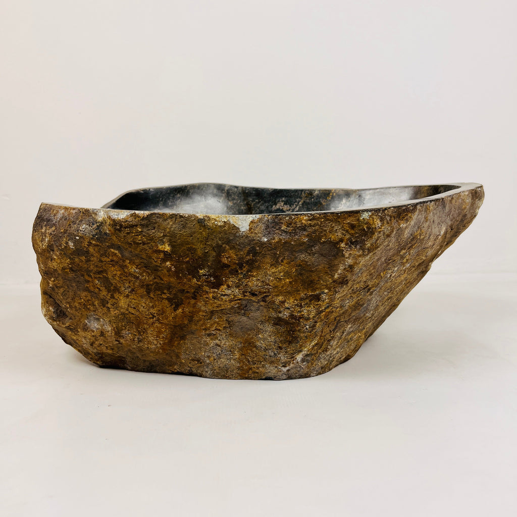 Amber Glazed River Stone Sink