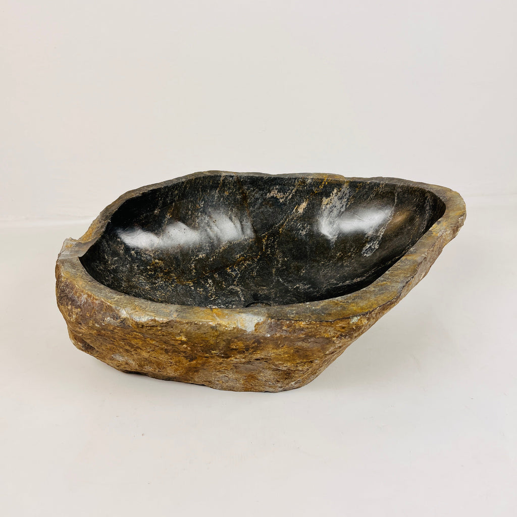 Amber Glazed River Stone Sink