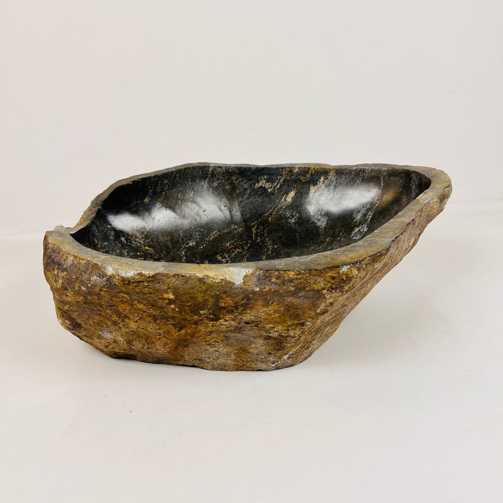 Amber Glazed River Stone Sink