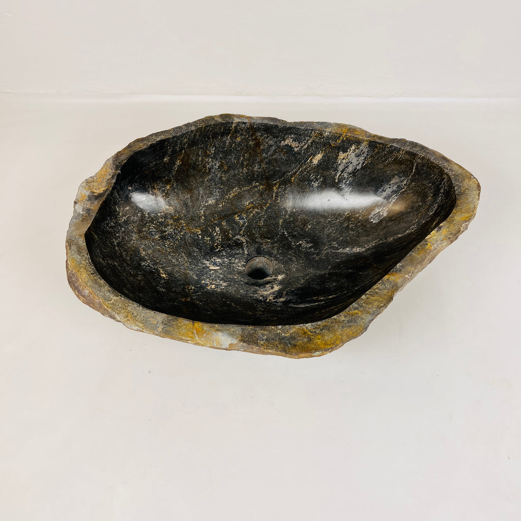 Amber Glazed River Stone Sink