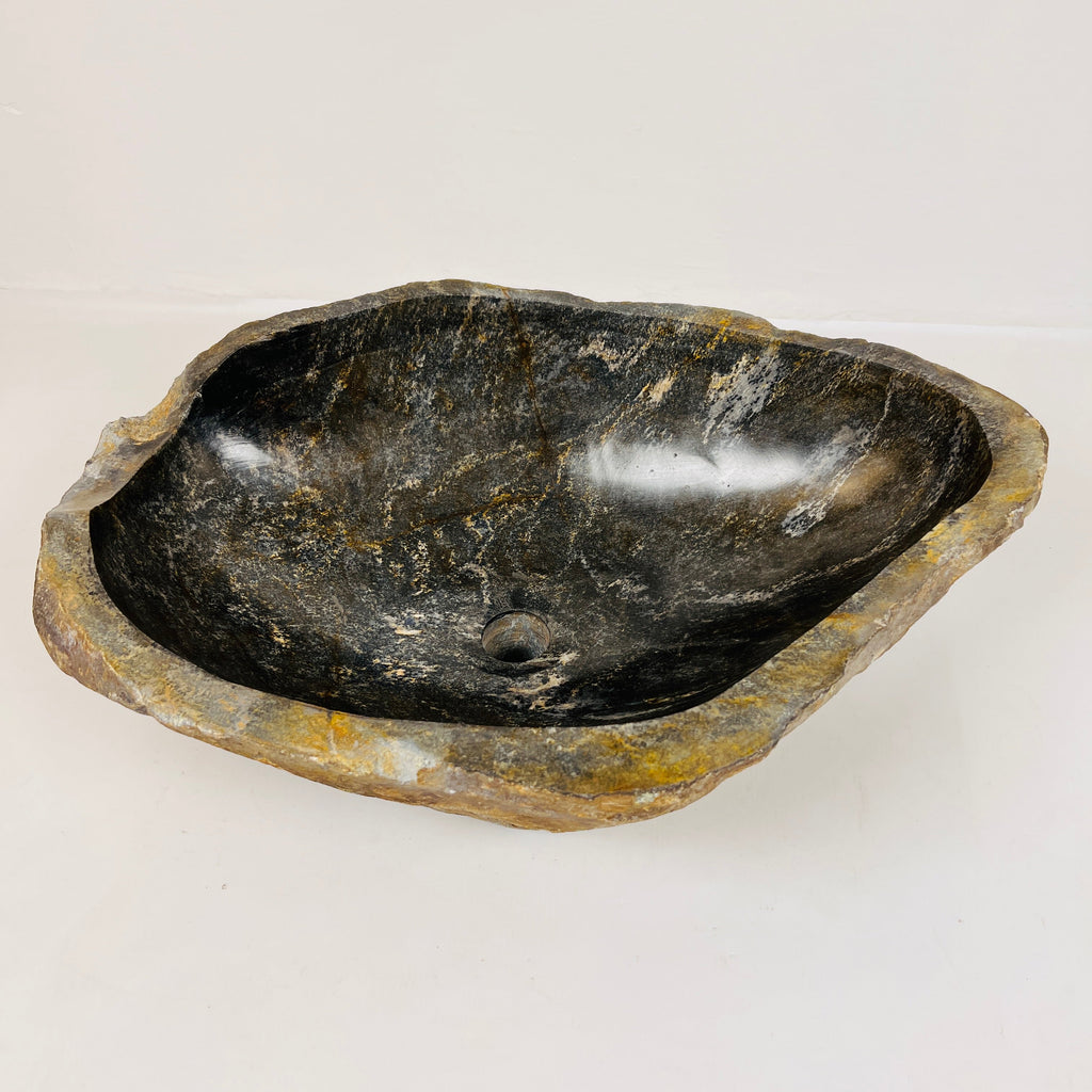 Amber Glazed River Stone Sink