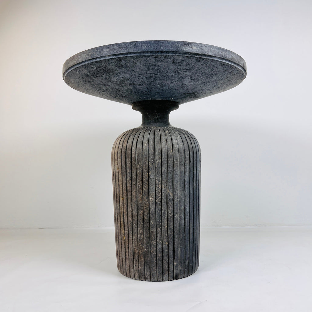 Black Cylindrical Side Table