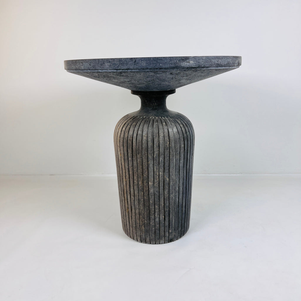 Black Cylindrical Side Table