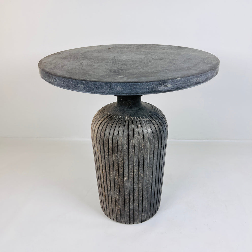 Black Cylindrical Side Table