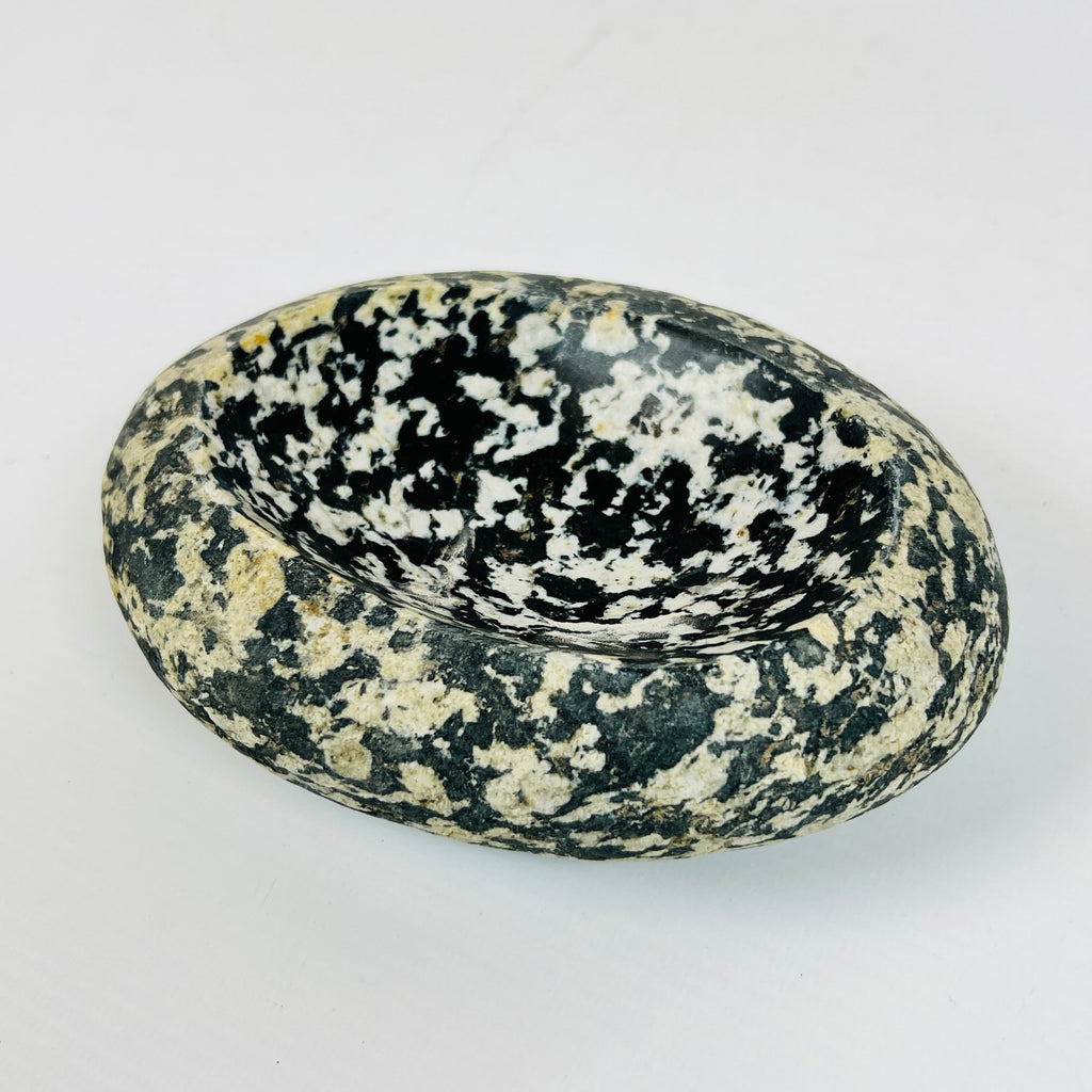 River Stone Beige Black Blotched  Soap Dish