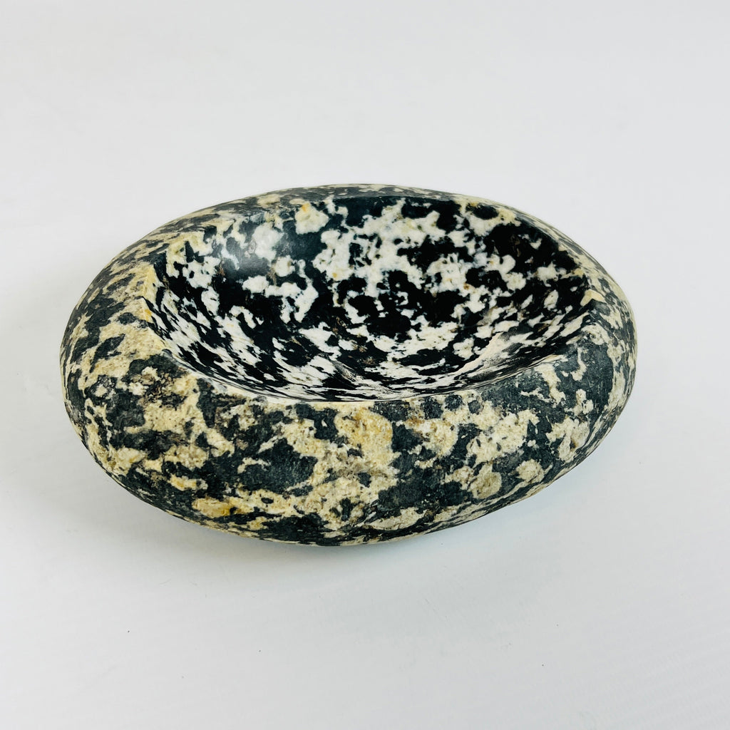 River Stone Beige Black Blotched  Soap Dish