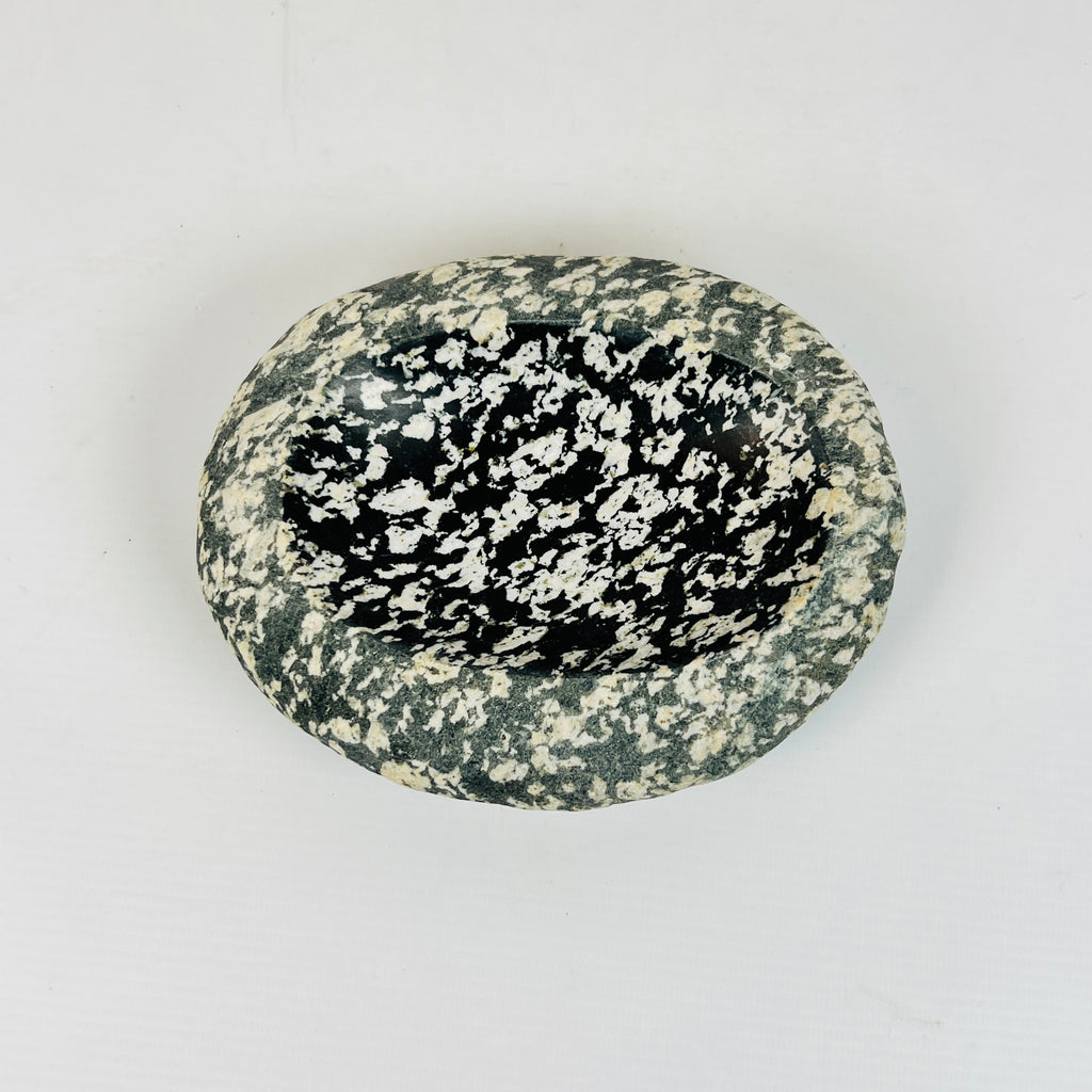 River Stone Beige Black Blotched  Soap Dish