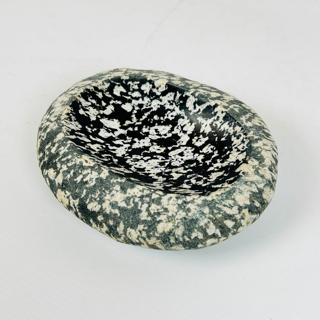 River Stone Beige Black Blotched  Soap Dish