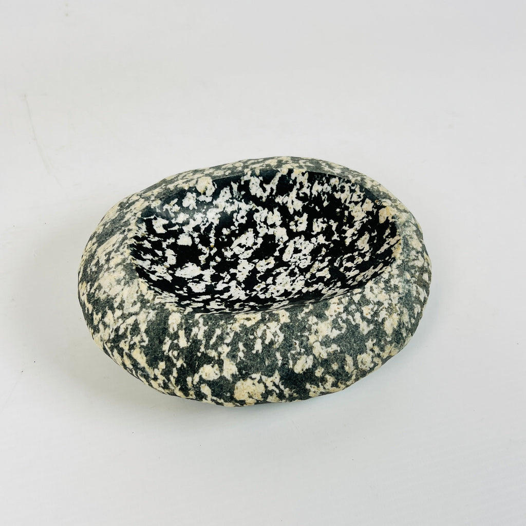 River Stone Beige Black Blotched  Soap Dish