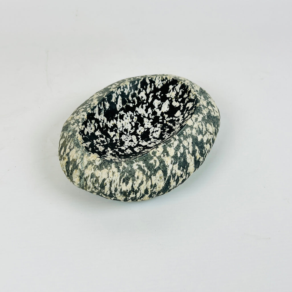 River Stone Beige Black Blotched  Soap Dish