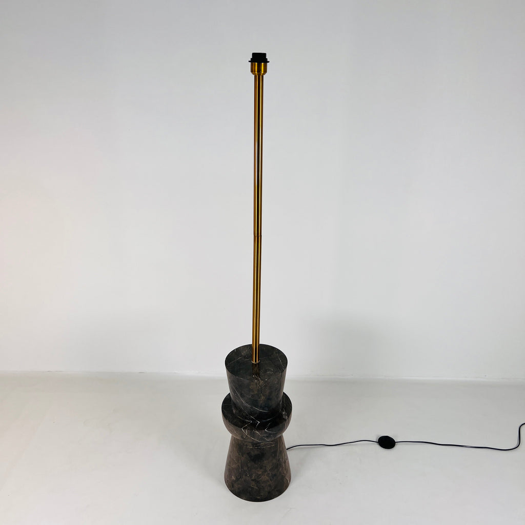 Ringed Burgundy Grazed Taxila Stone Floor Lamp