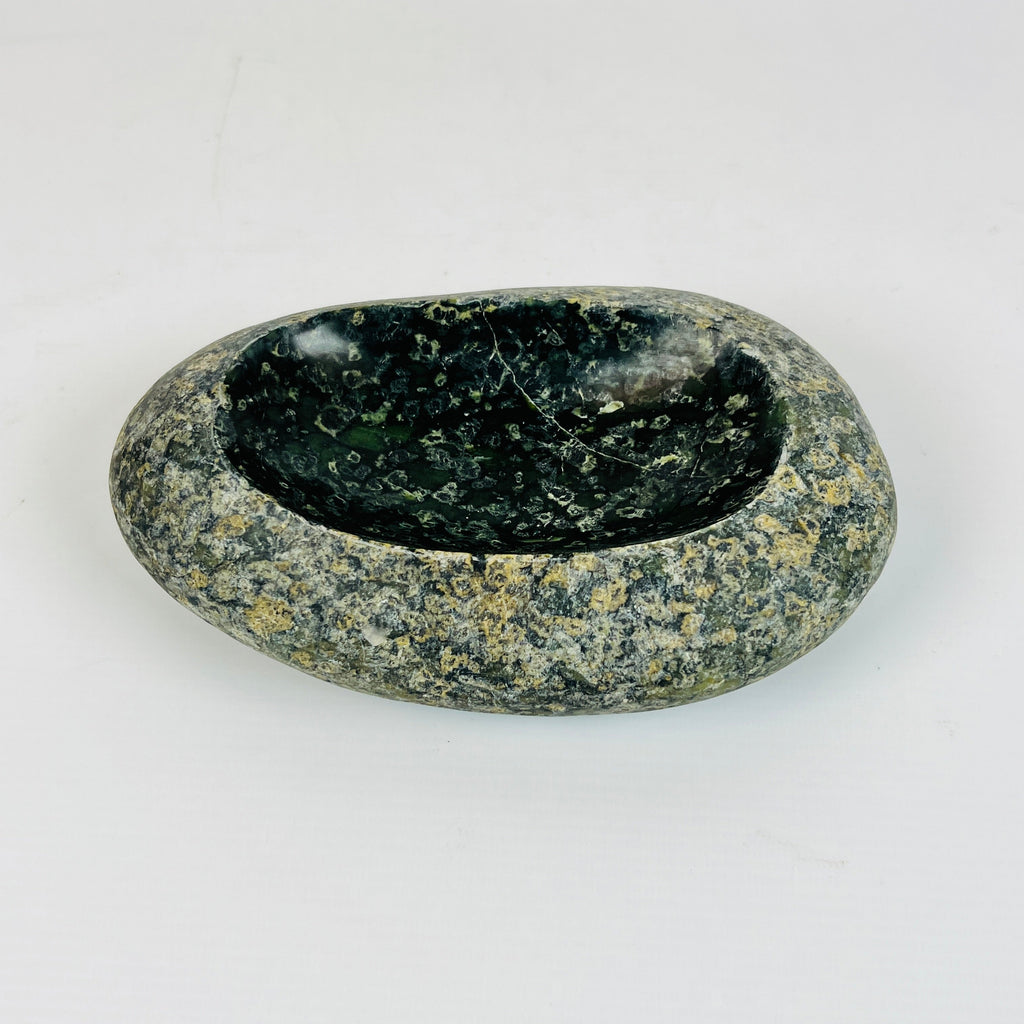 Riverstone Stone Deep Green Specked Soap Dish