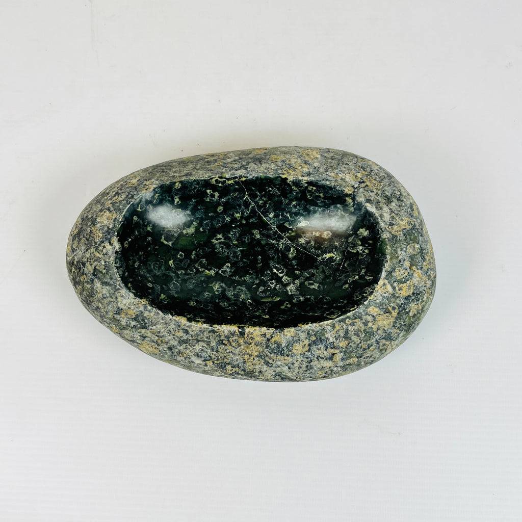 Riverstone Stone Deep Green Specked Soap Dish