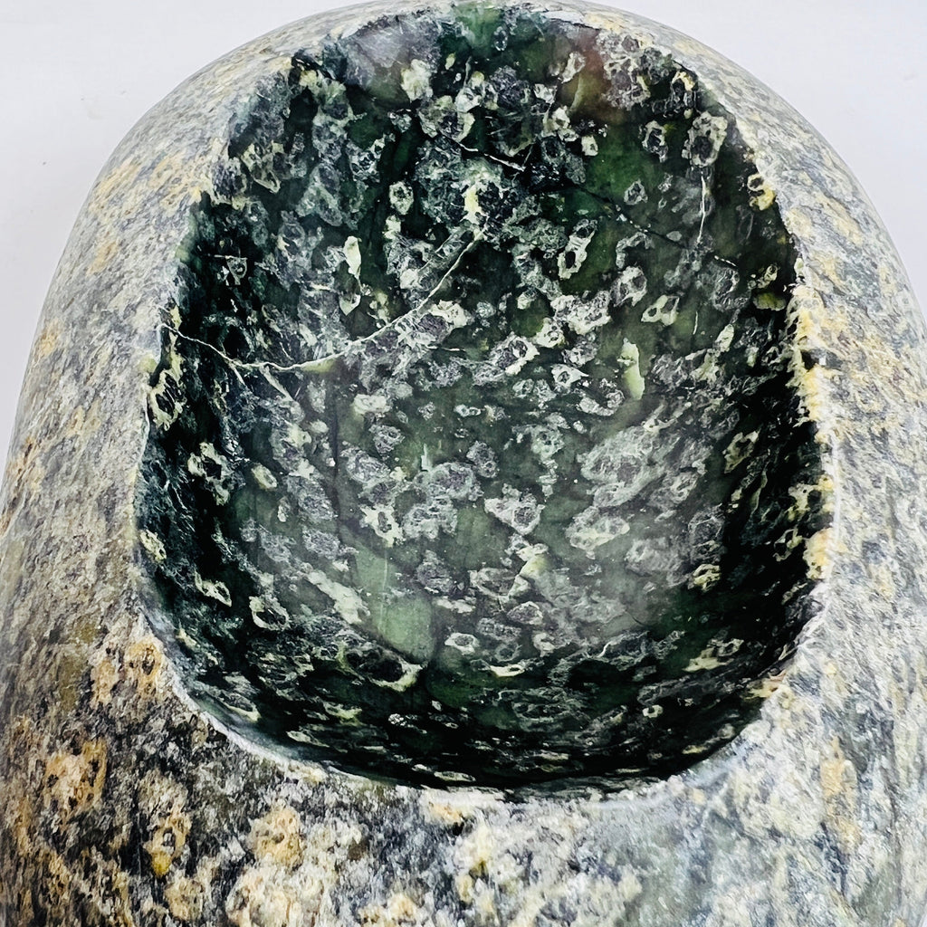 Riverstone Stone Deep Green Specked Soap Dish