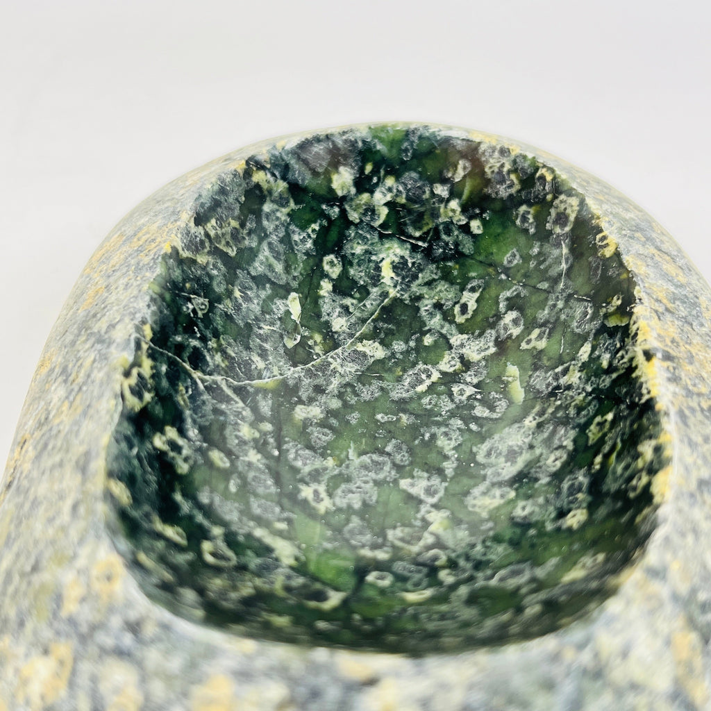 Riverstone Stone Deep Green Specked Soap Dish