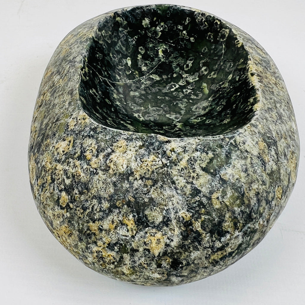 Riverstone Stone Deep Green Specked Soap Dish