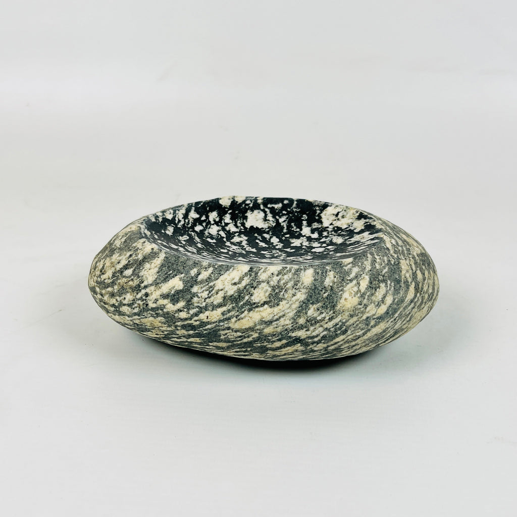 Riverstone Stone White Splotched Soap Dish