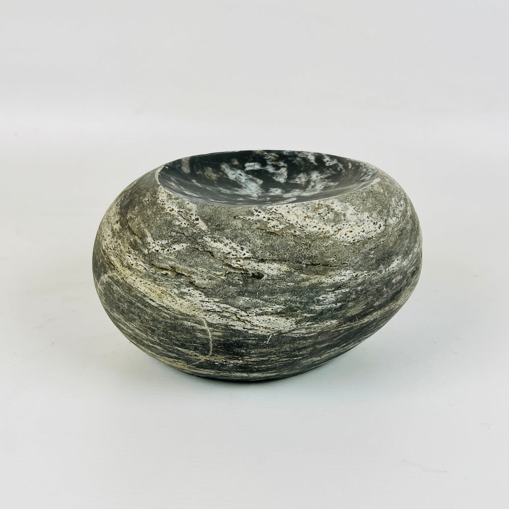 Riverstone Stone White Splashed Soap Dish