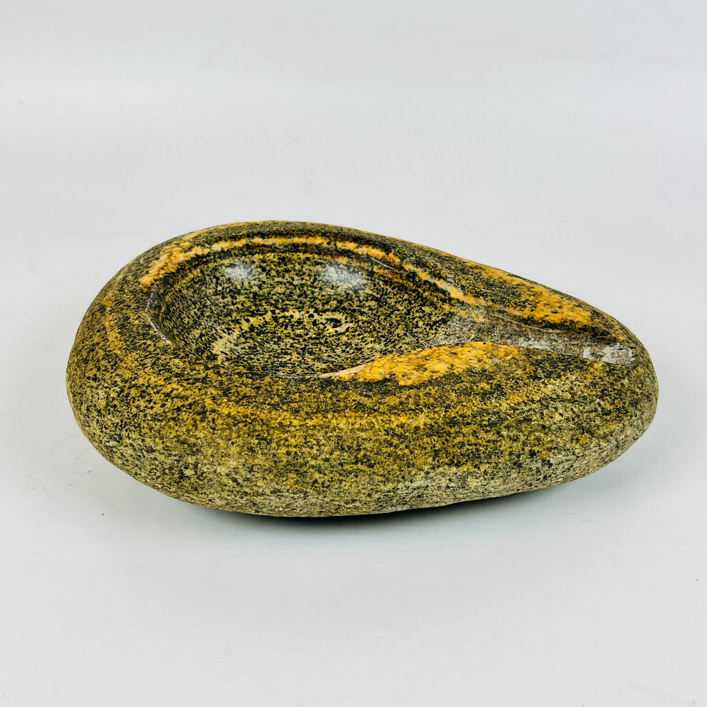 River Stone Mustard Swirl Ash Tray