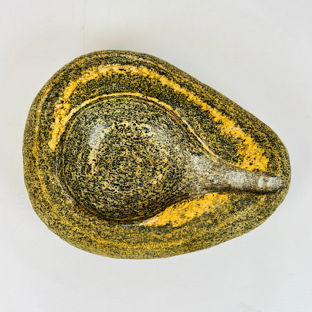 River Stone Mustard Swirl Ash Tray