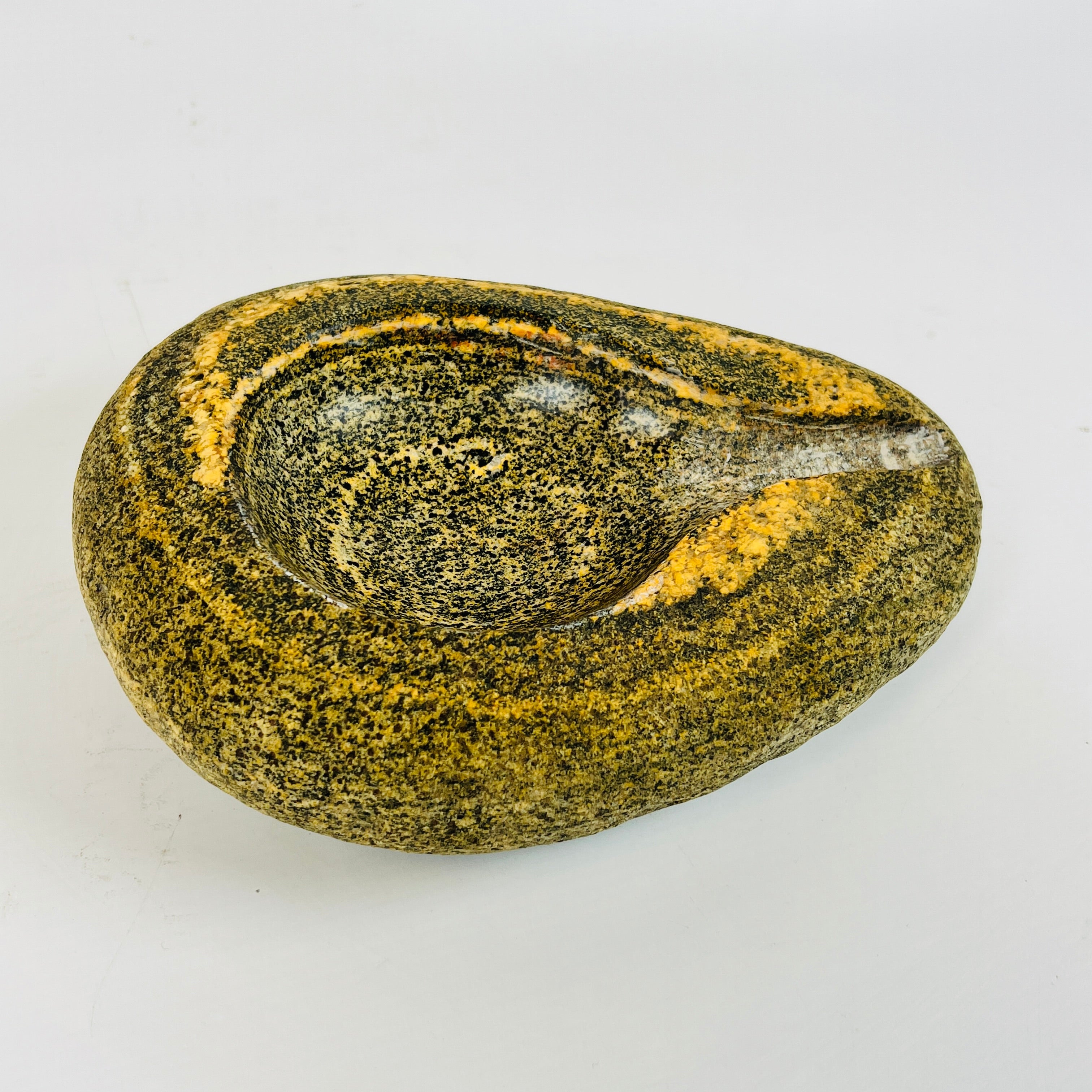 River Stone Mustard Swirl Ash Tray
