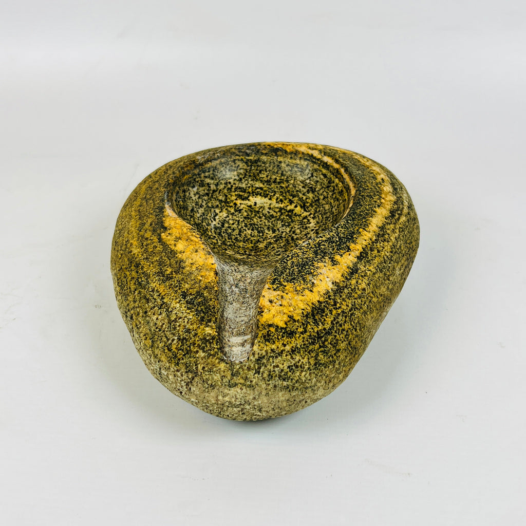 River Stone Mustard Swirl Ash Tray