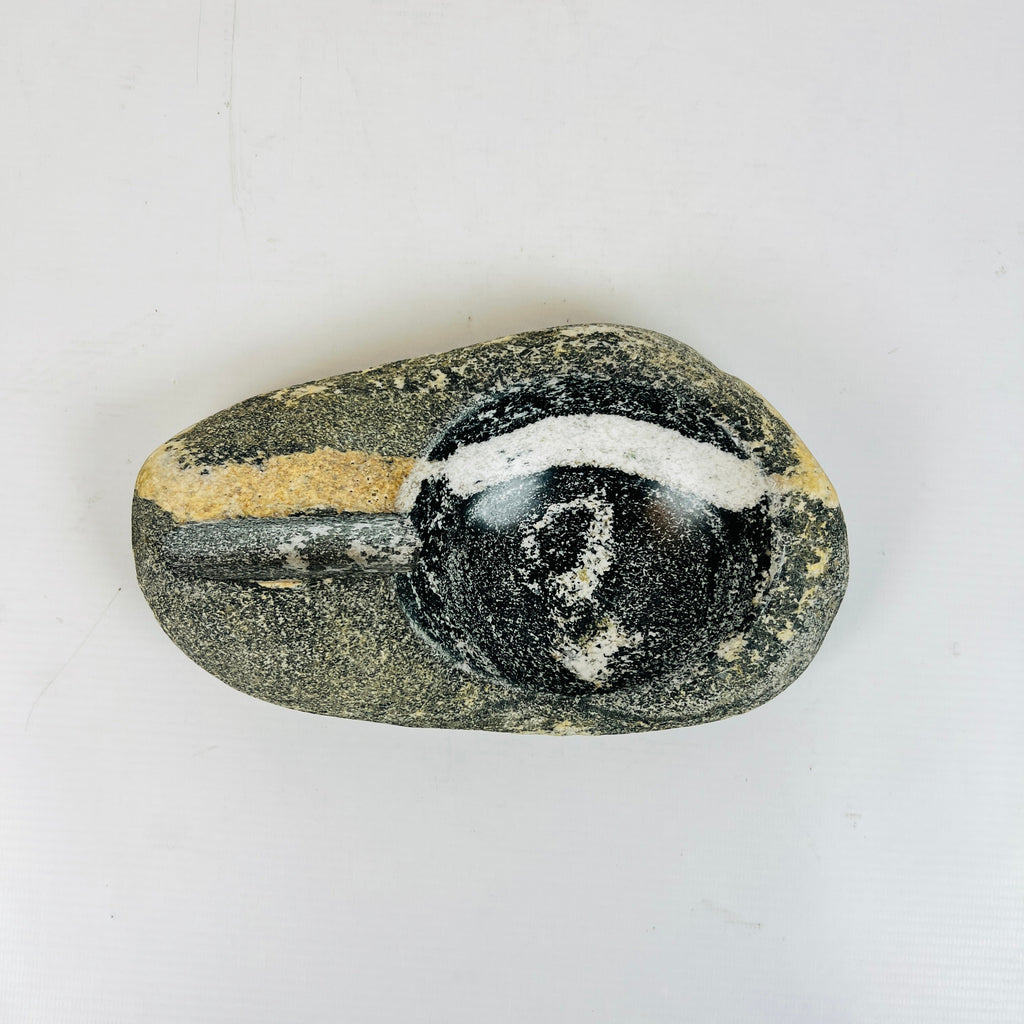 River Stone White Lined Ash Tray