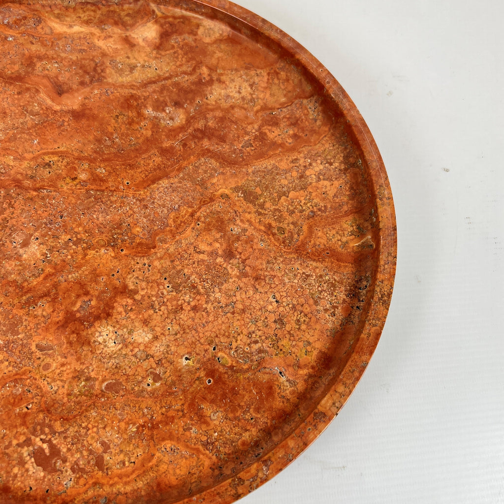 Red Travertine Plate