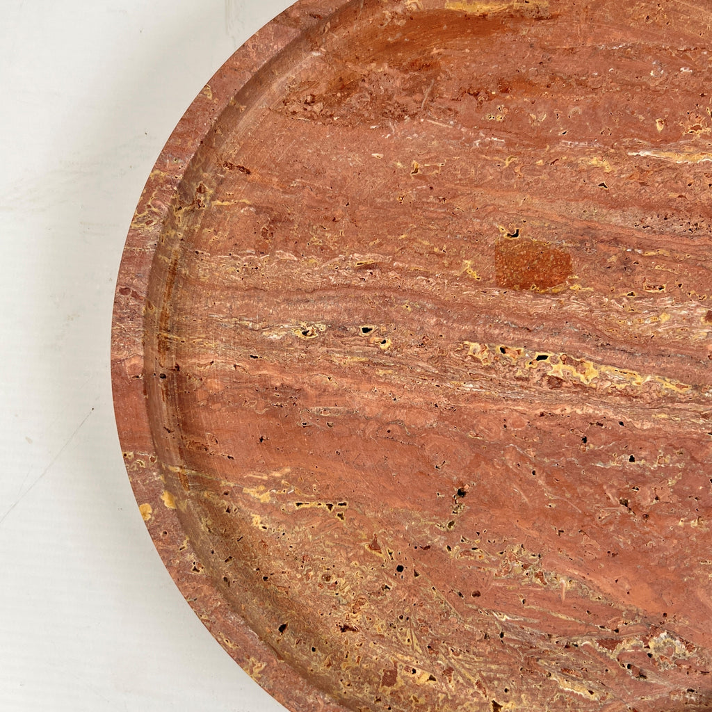 Red Travertine Plate