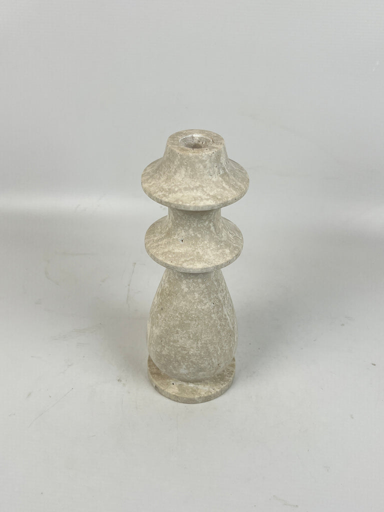 Tear Drop Travertine Candle Stand