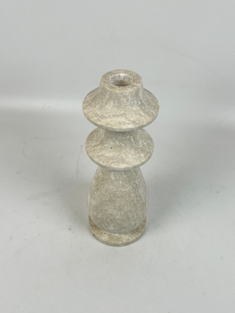 Tear Drop Travertine Candle Stand