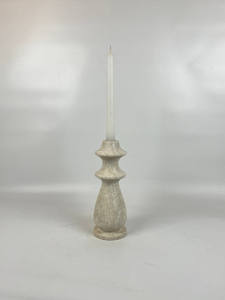 Tear Drop Travertine Candle Stand