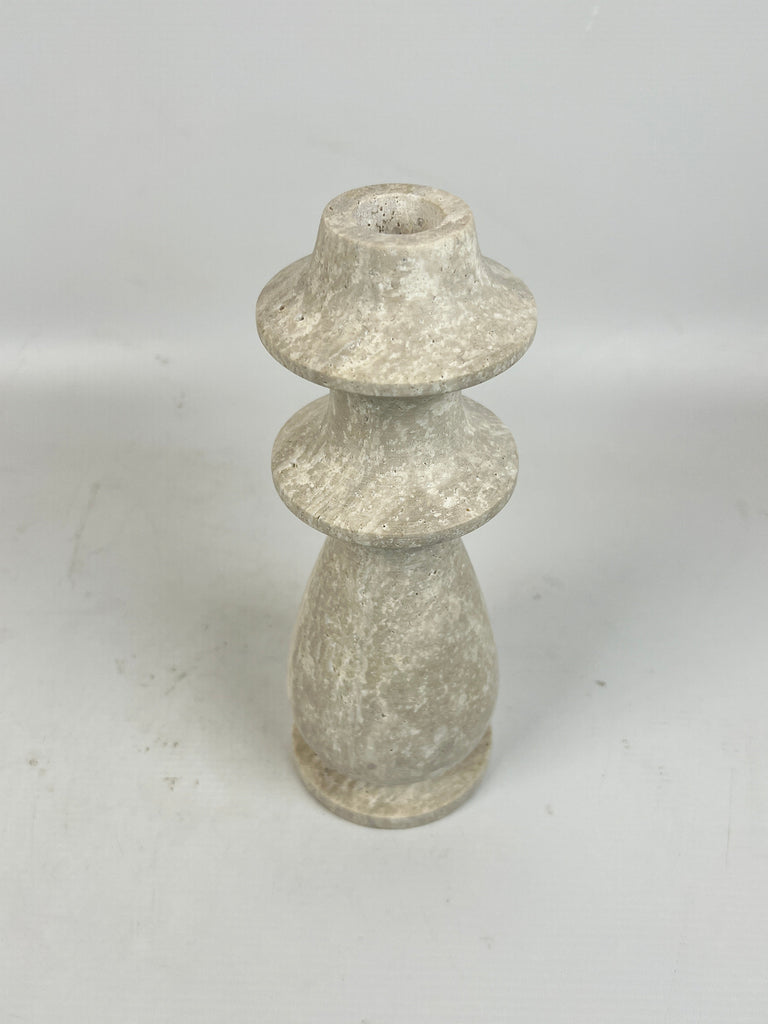 Tear Drop Travertine Candle Stand