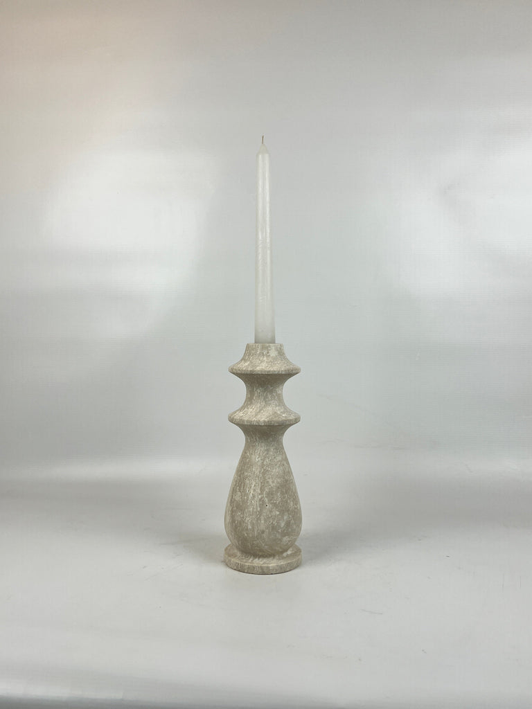 Tear Drop Travertine Candle Stand