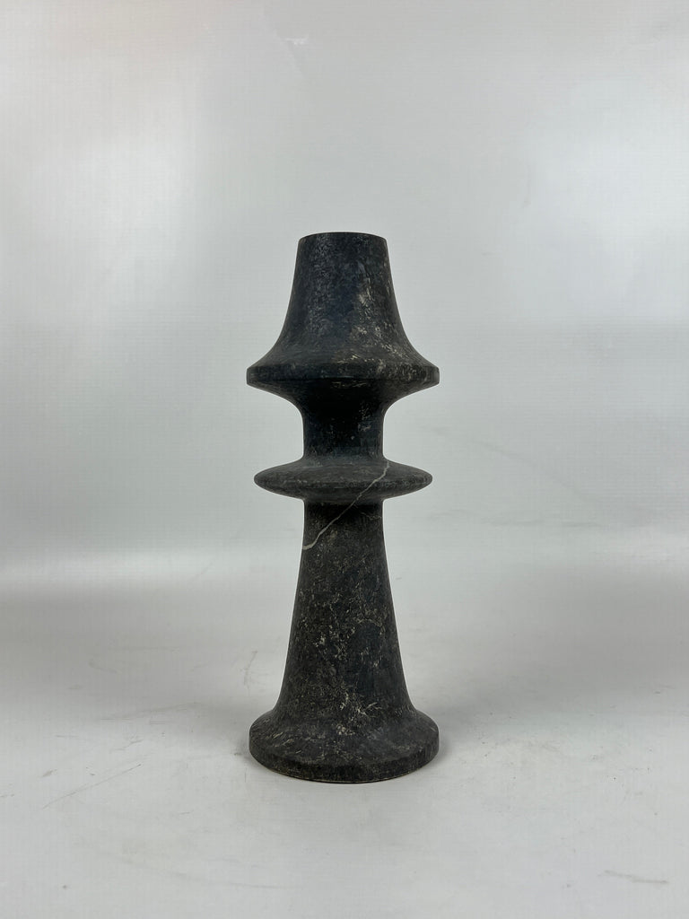 Chess Piece Black Marble Candle Stand