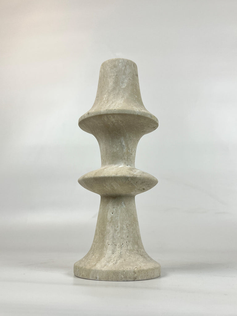 Chess Piece Travertine Candle Stand