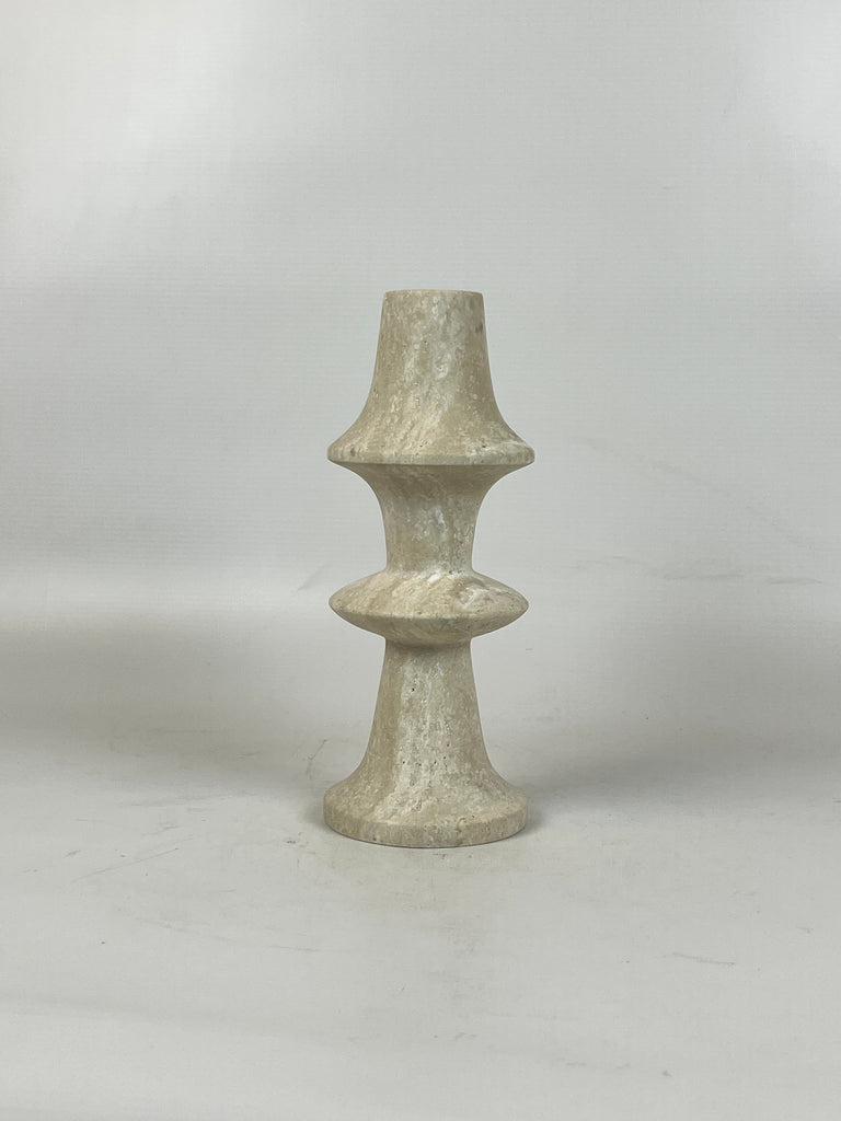 Chess Piece Travertine Candle Stand